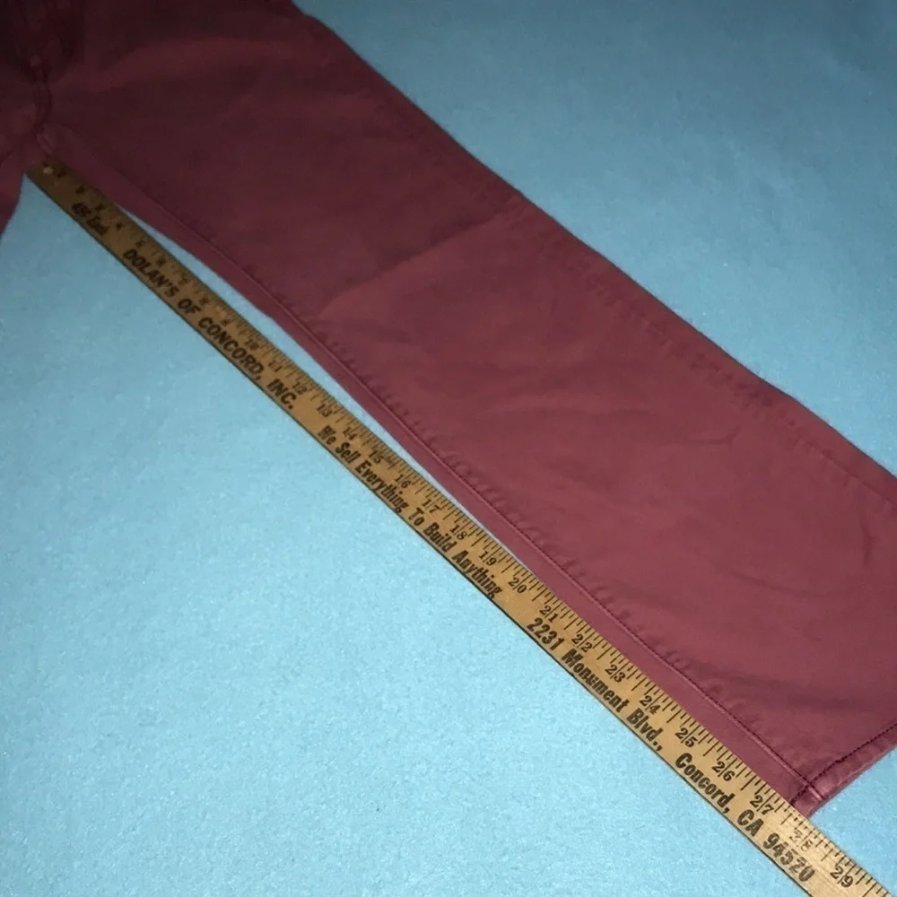 𝅺7 FOR ALL MANKIND boot cut brick red 9” rise button zipper closure size 12